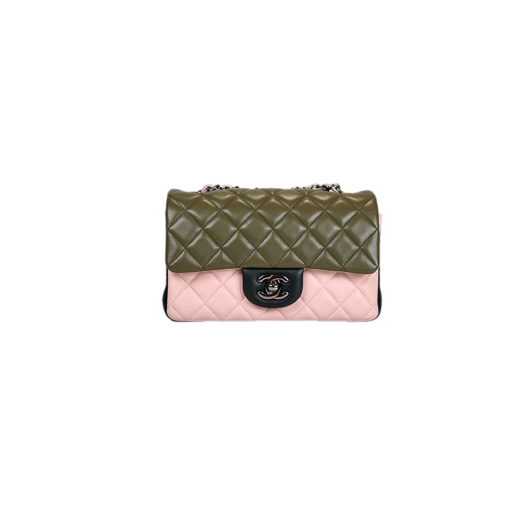 Chanel Classic Flap Mini Pink/Green