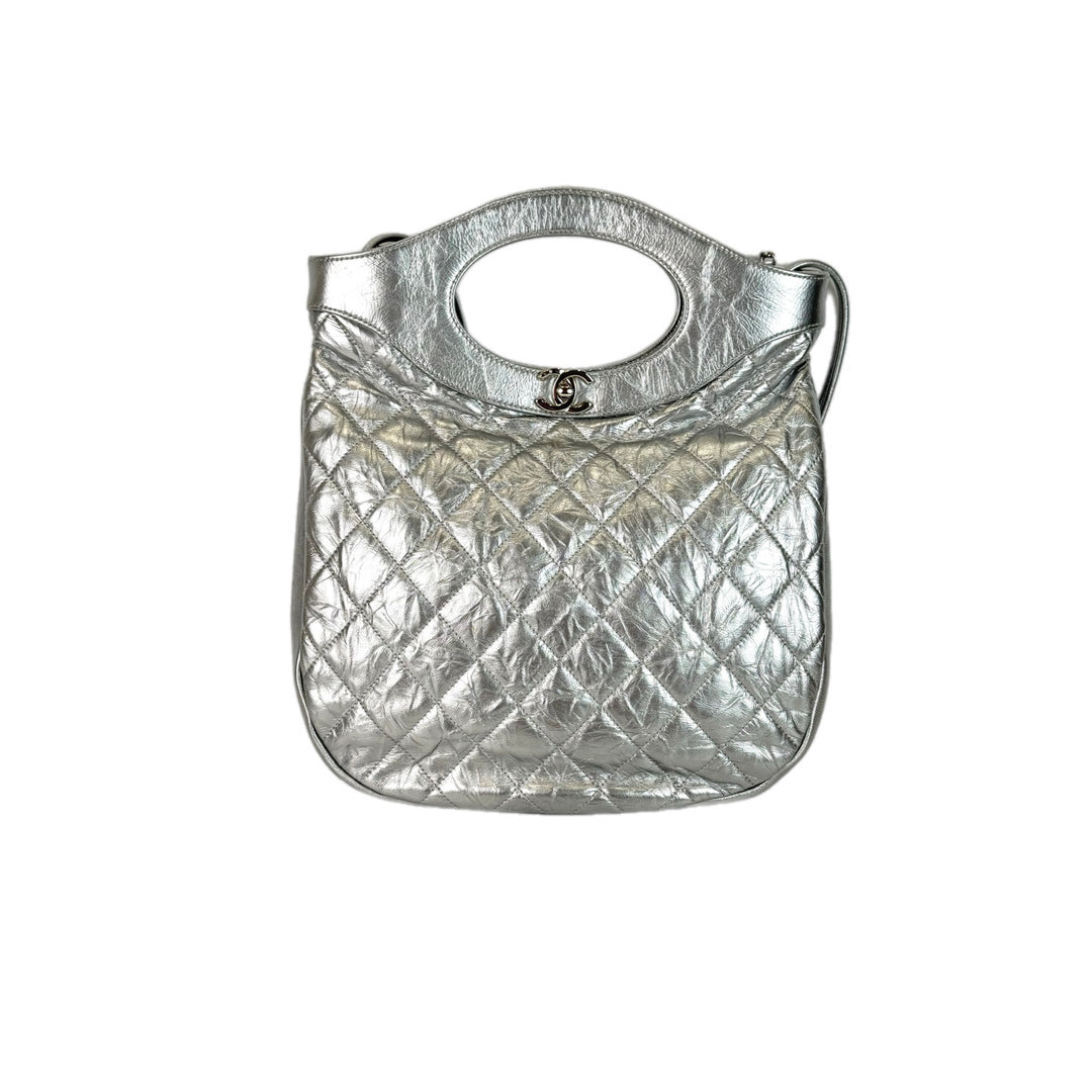 Chanel 31 Small Bag Calfskin Metallic Silver