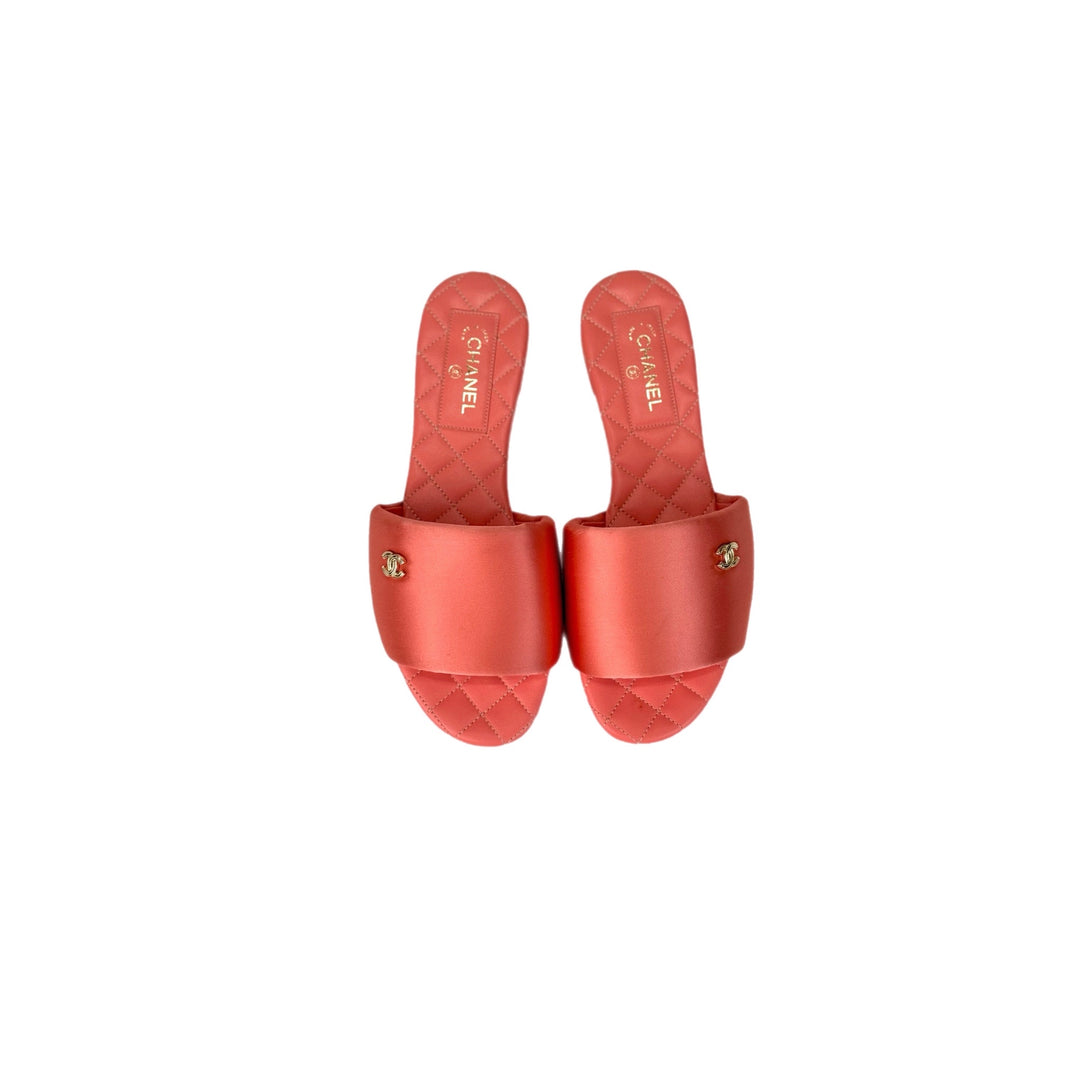 Chanel Coral Pink Sandal 37C
