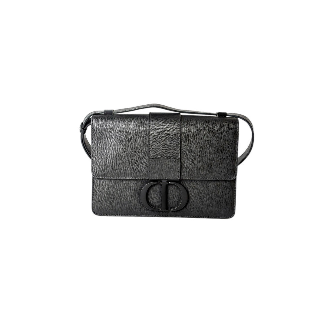 Dior 30 Montaigne Medium SO Black Leather Bag