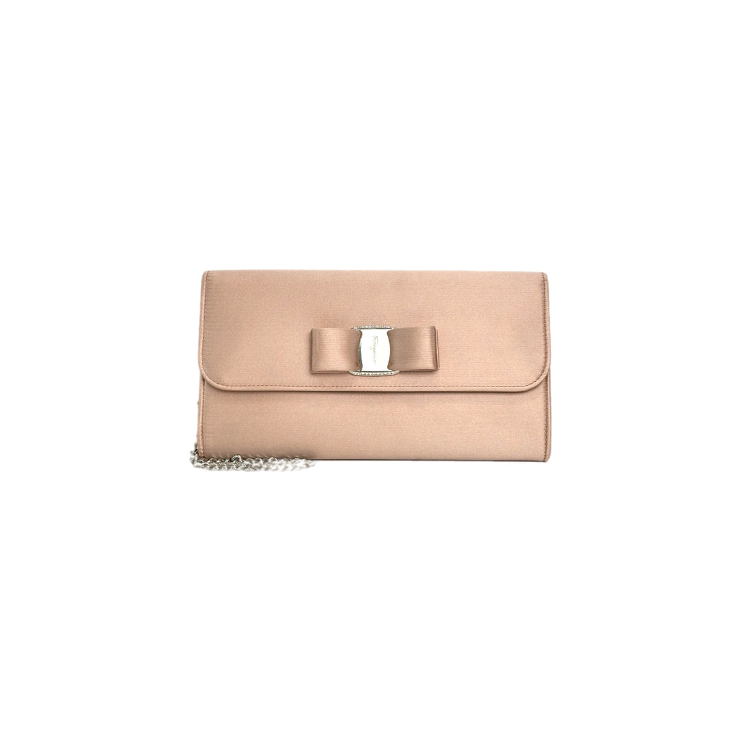 Ferragamo Pink Bow Wallet on Chain Bag