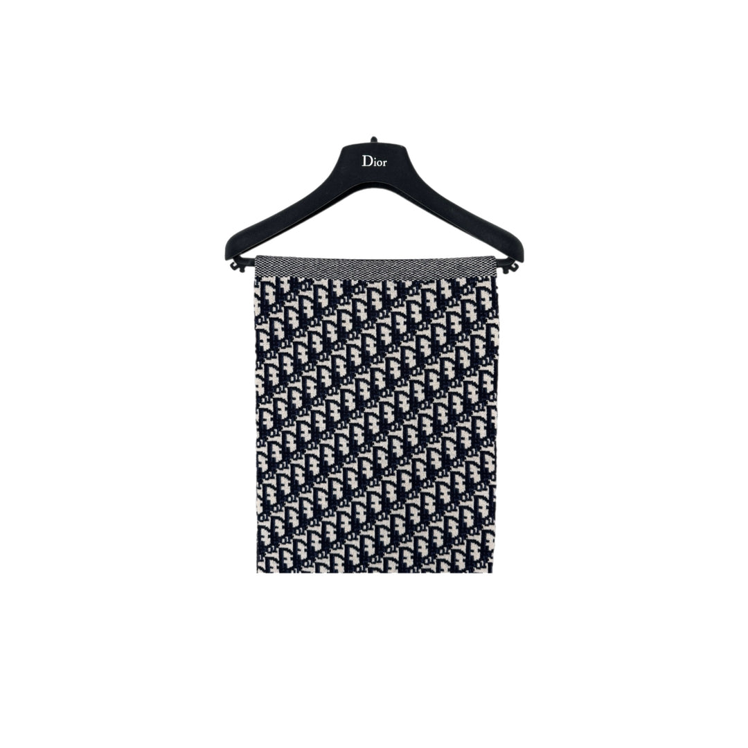 Dior Wool Oblique Navy Scarf