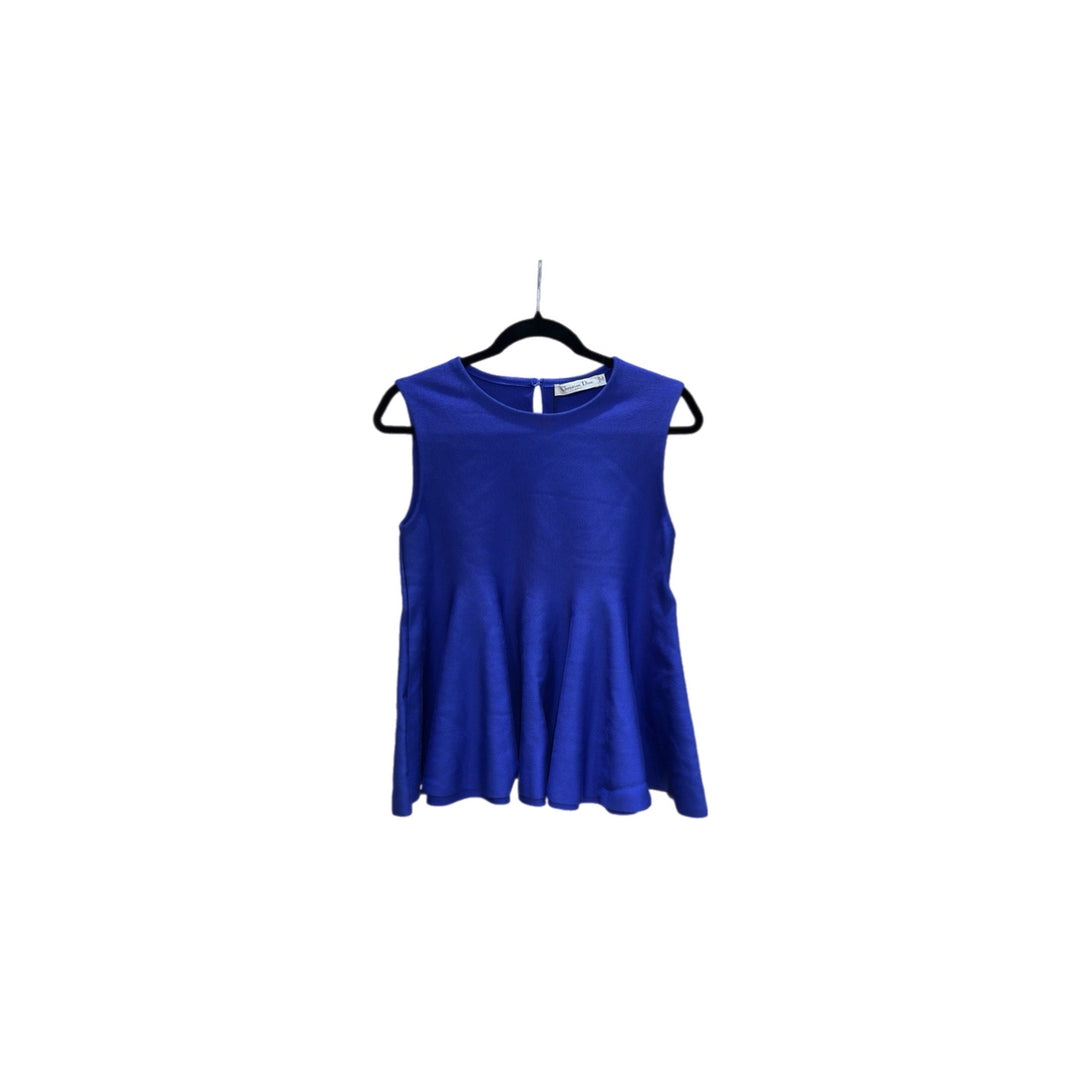 Dior Sleeveless Short Dress Cobalt Blue Silk 38#