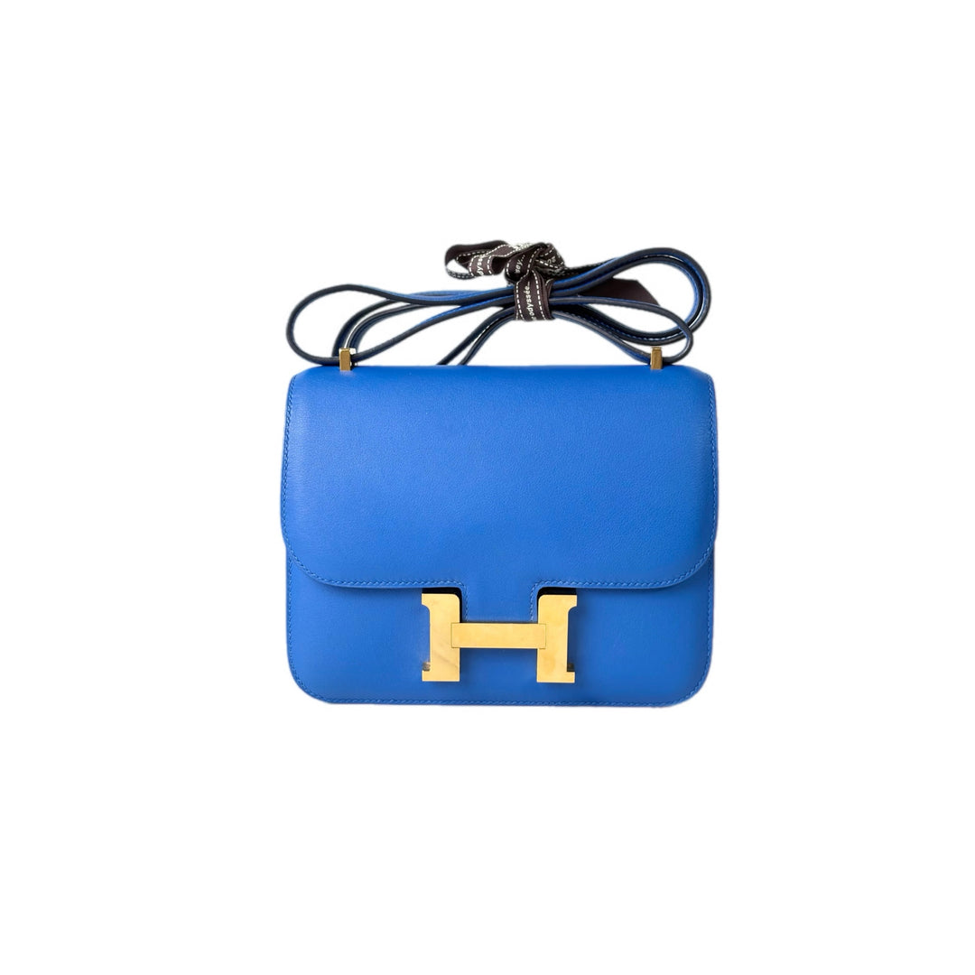 Hermes Constance Mini Bag  Blue Swift GHW