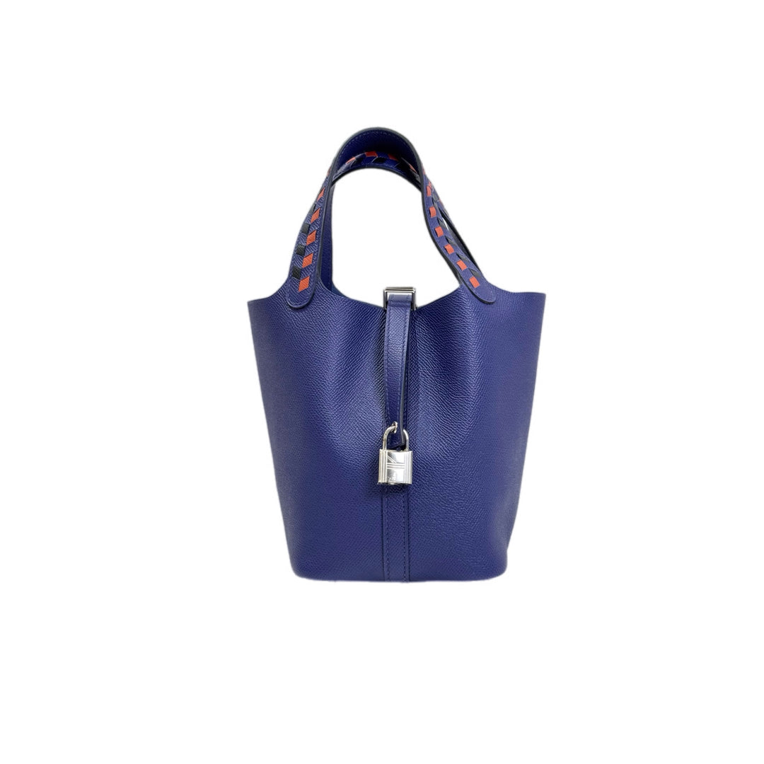 Hermes 18 Picotin Blue Epsom Bag