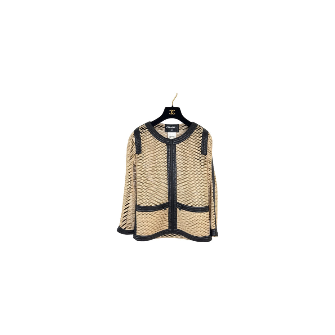 Chanel Beige/Black Mesh Jacket #36