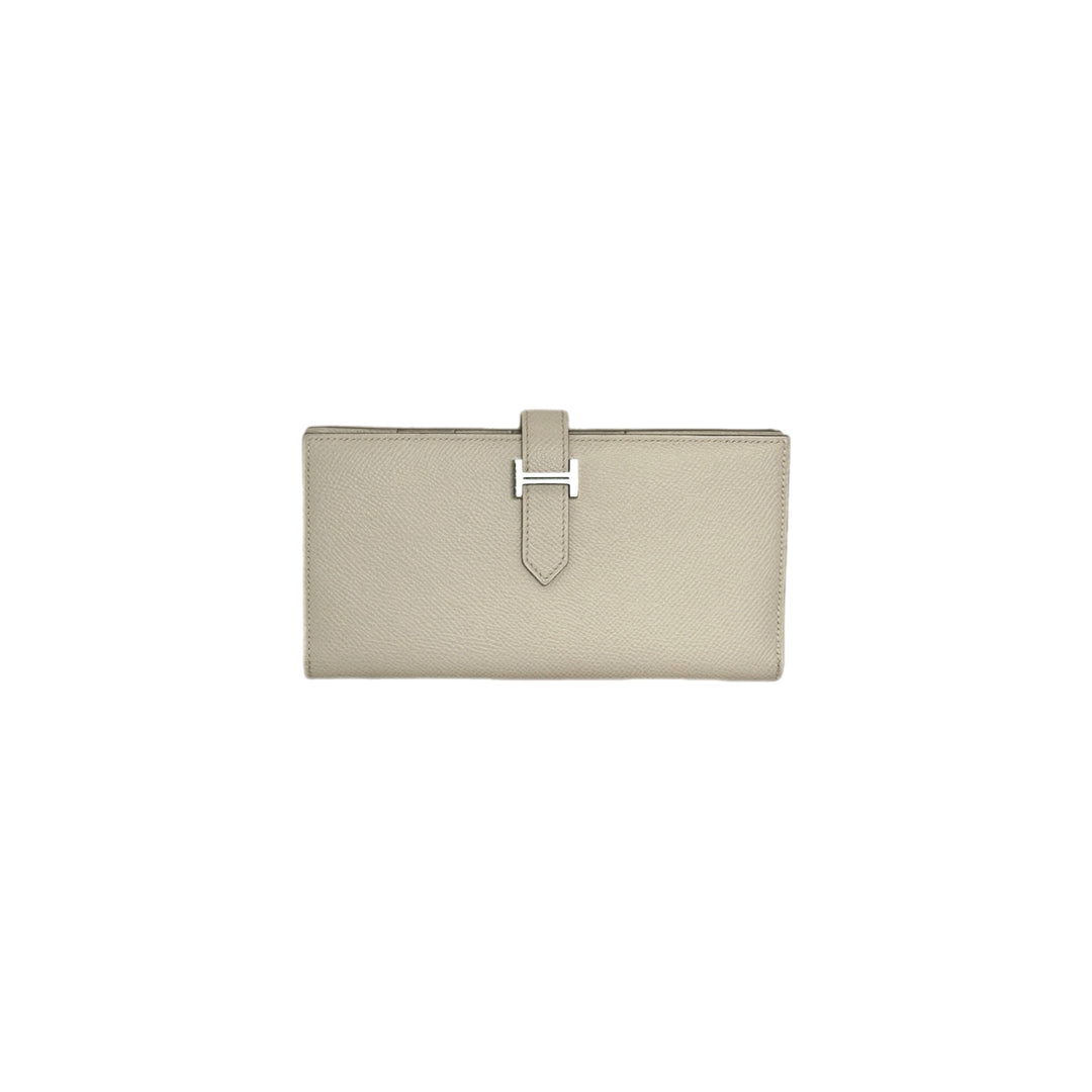 Hermes White Epsom Long Bearn Wallet