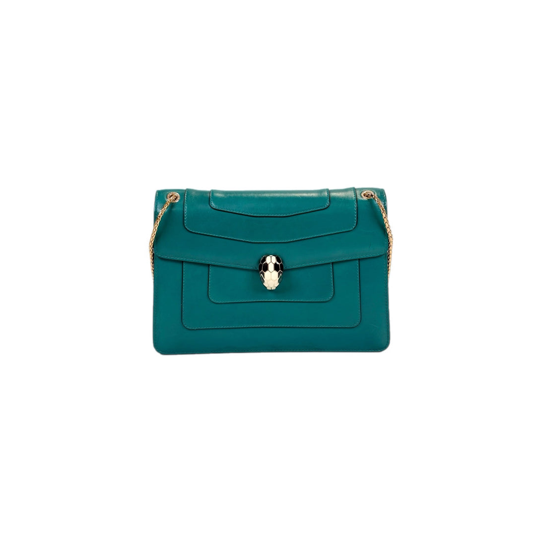 Bvlgari Green Med Serpenti Chain Bag