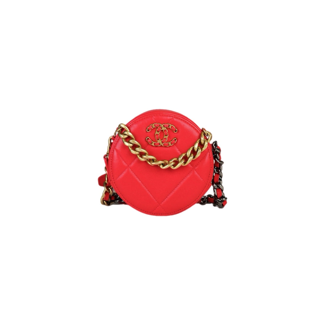 Chanel 19 Round Chain Bag Red