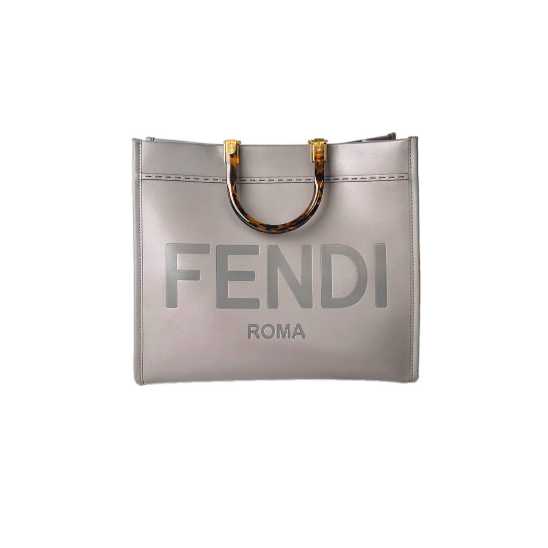 Fendi Grey Sunshine Tote Bag With Strap