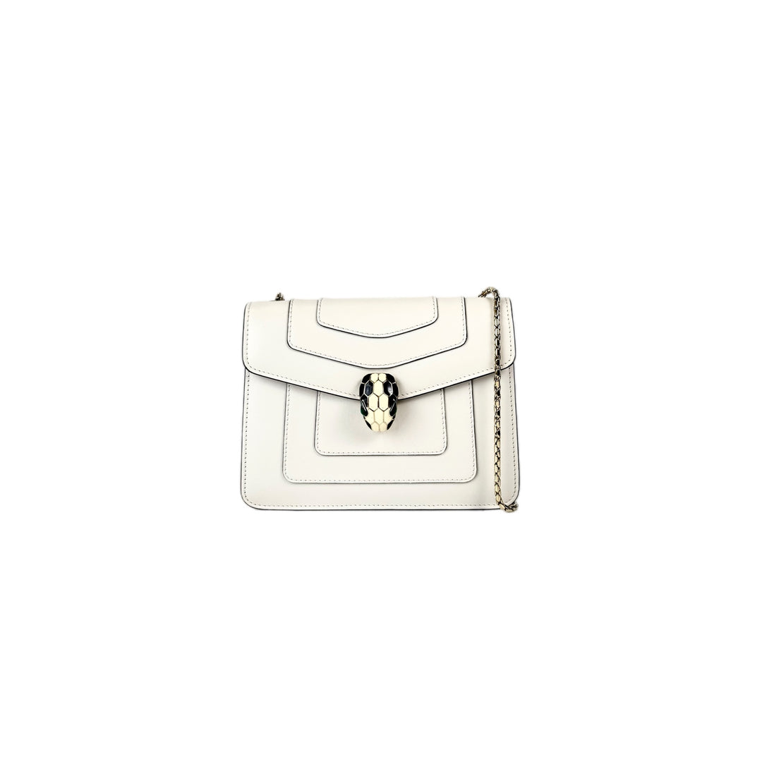 Bvlgari Serpenti  Cross Body White Mini Bag