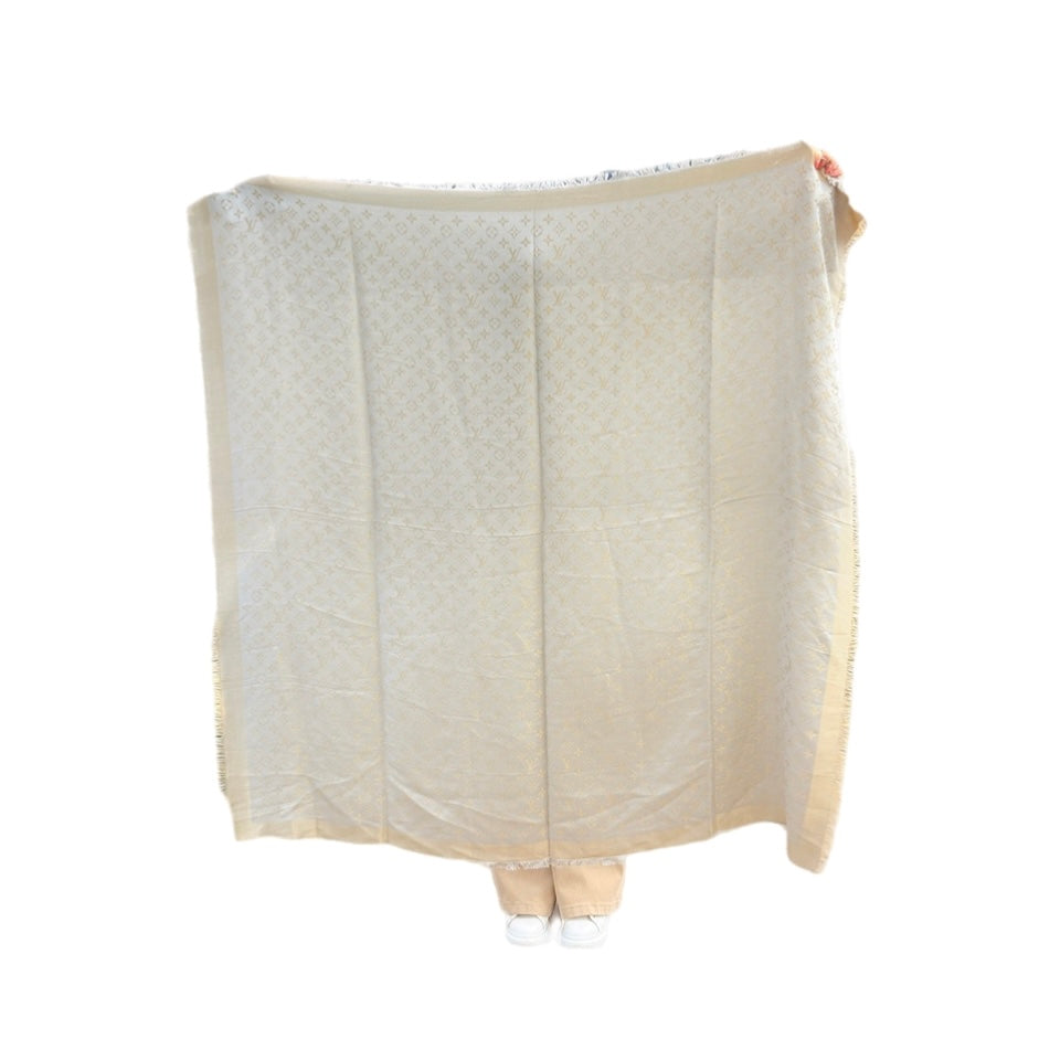 Louis Vuitton Gold/Silver Silk Scarf