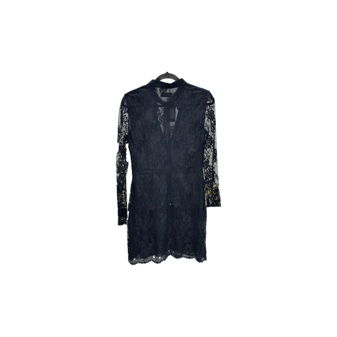 YSL Black Lace Floral Dress Viscose/Silk #38