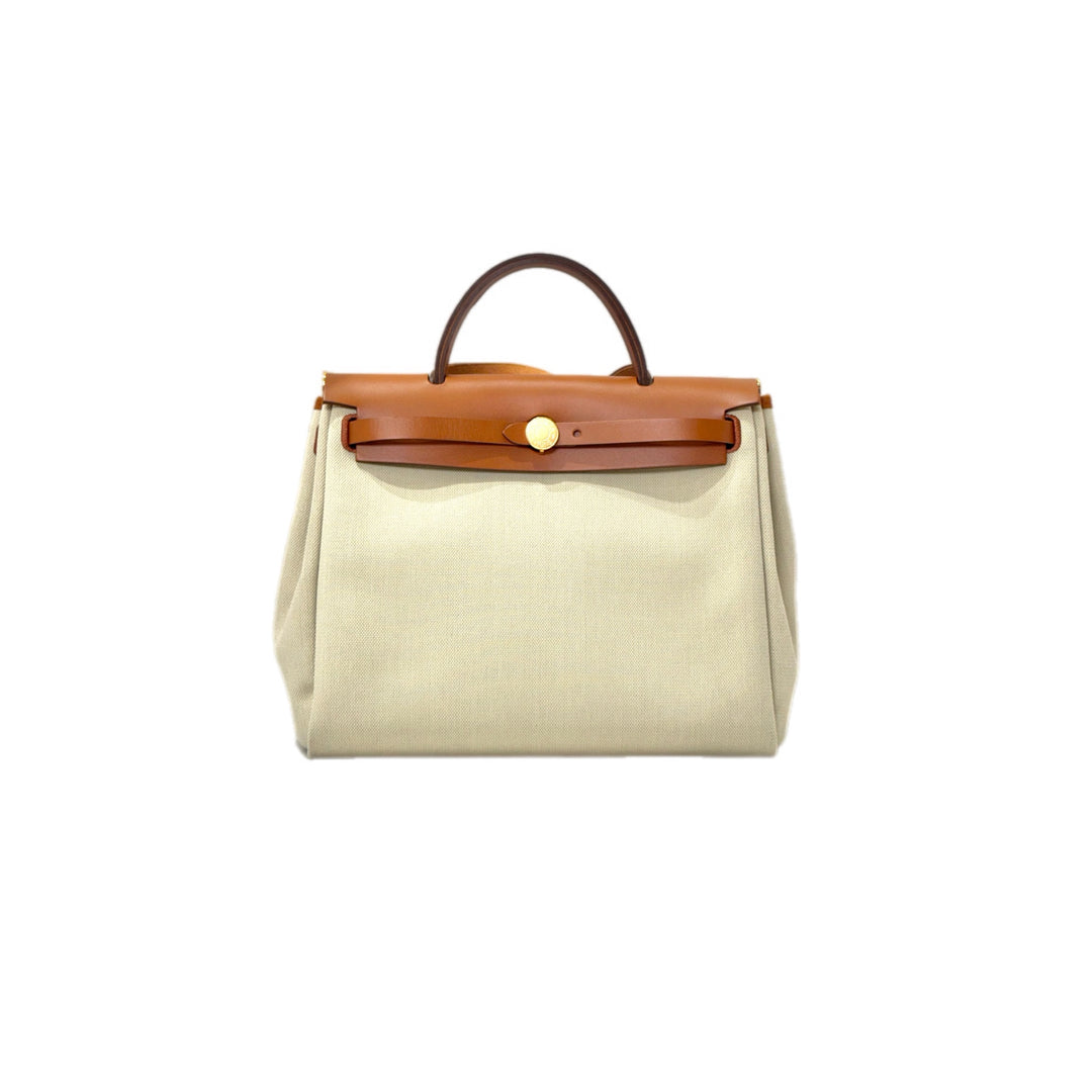 Hermes Herbag  Zip 31 Cream Color Light Brown