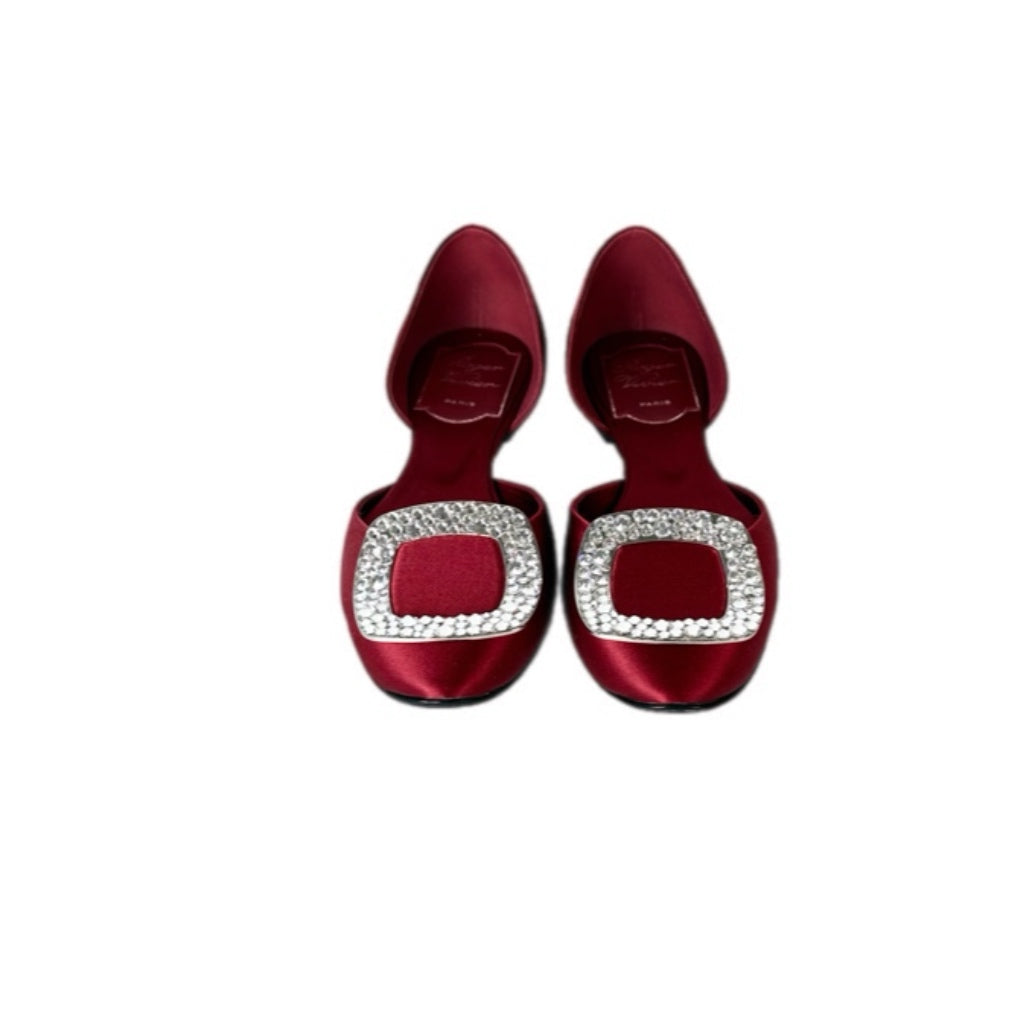 Roger Vivier Red Ballet Flats Shoes #34