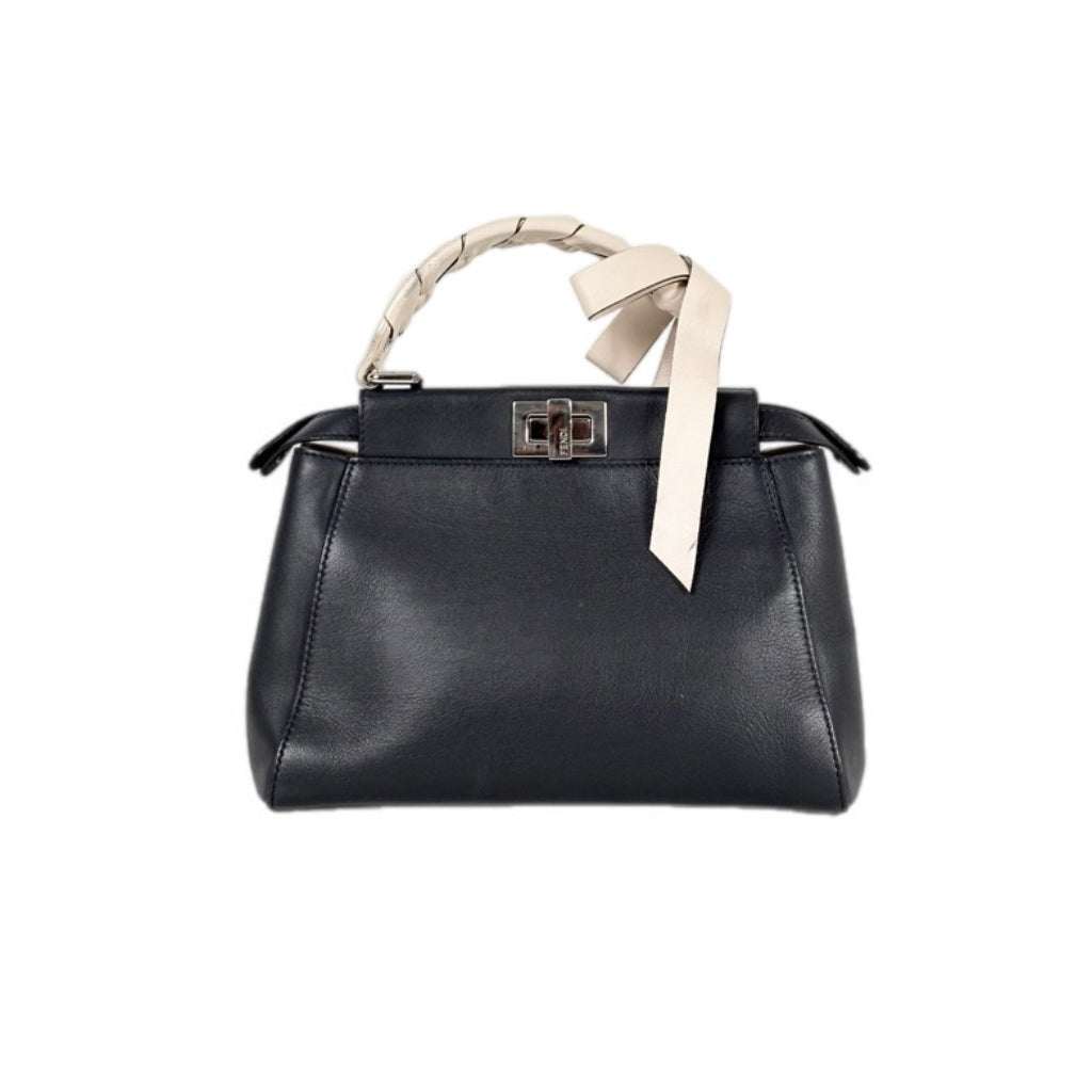 Fendi Peekaboo Mini Navy/Cream Handle Bag