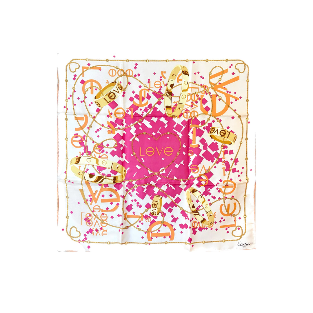 Cartier Silk Scarf LOVE Design 90cm