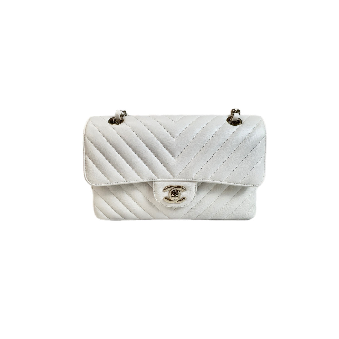 Chanel Classic Flap Small Bag V White