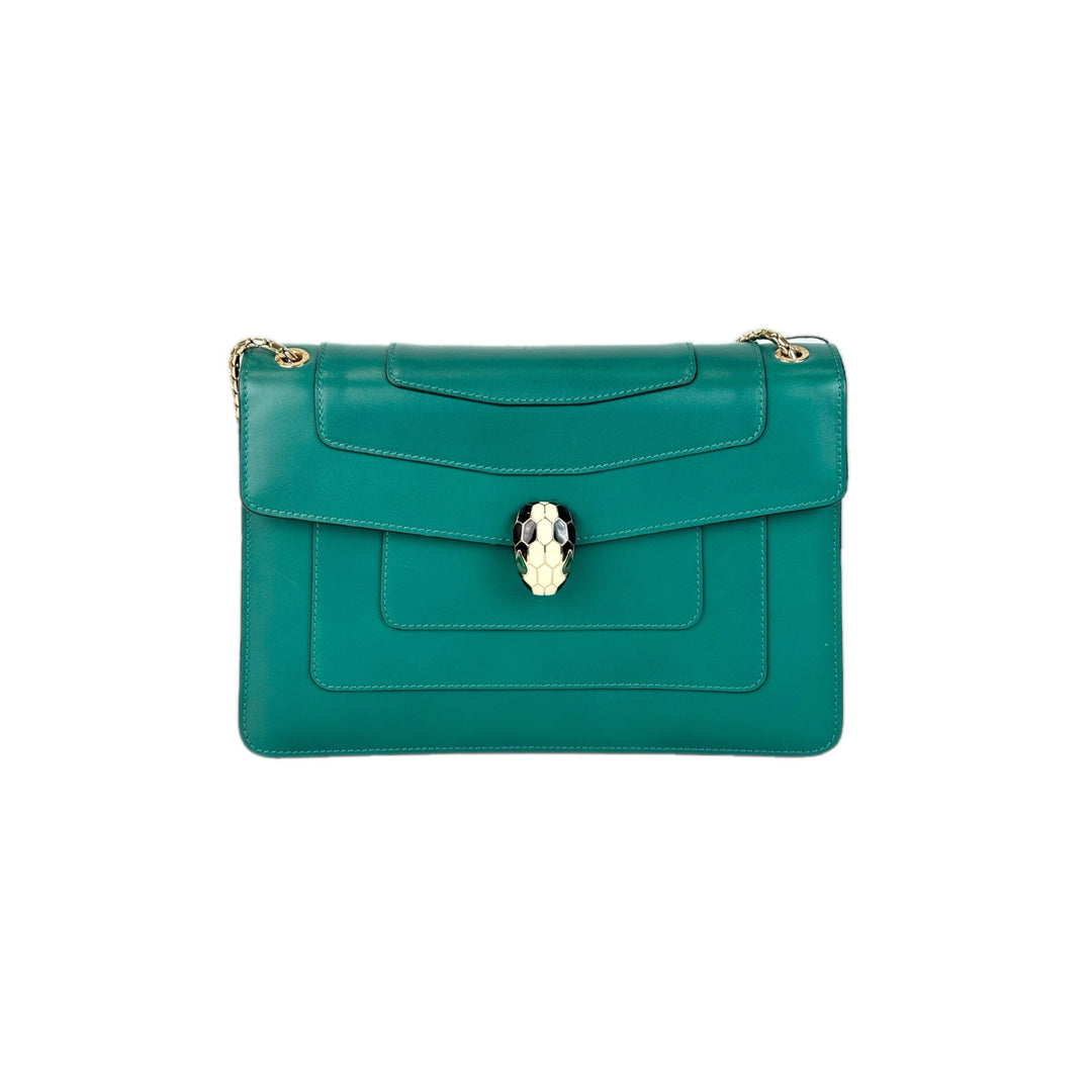 Bvlgari Med Green Serpenti Chain Bag