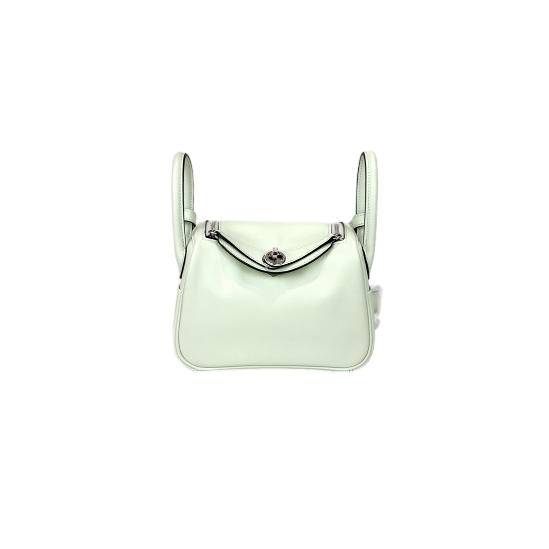 Hermes Lindy Mini OS Green Bag Swift