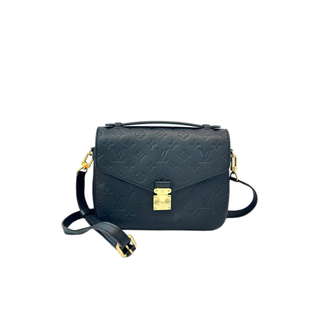 Louis Vuitton Pochette Métis Black Leather Bag