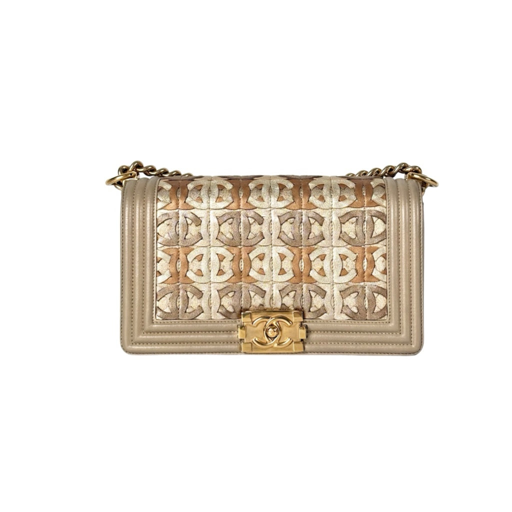 Chanel Leboy Bag Medium Gold Color With CC Logo