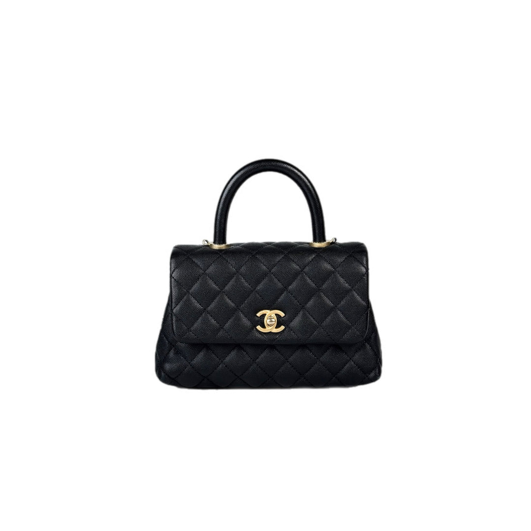 Chanel Coco Handle Small Black Caviar GHW Bag