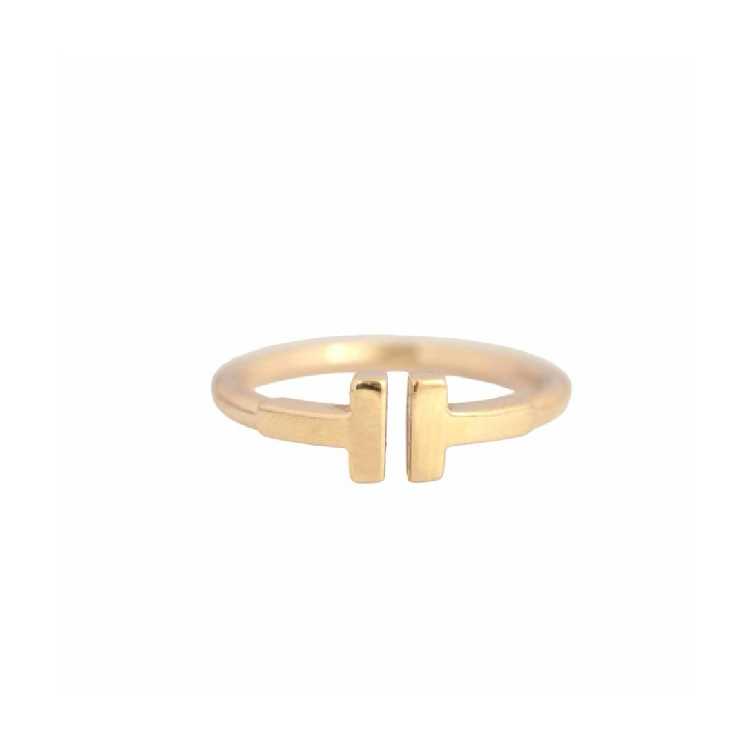 Tiffany 18k Gold Jewelry  Ring T Wire Rose Gold 52