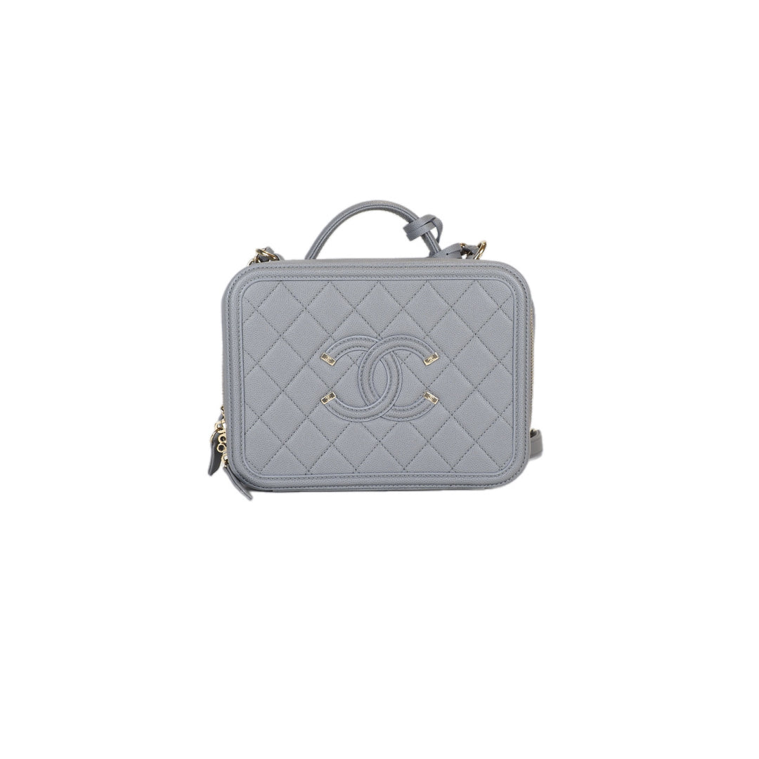 Chanel Vanity Box Camera Bag Caviar Grey