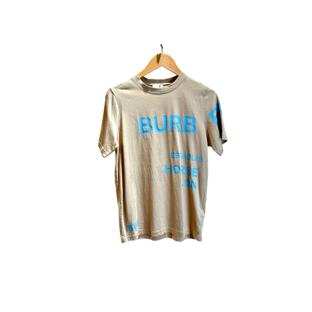 Burberry Kid Cotton T Shirt Horseferry Print Beige #14Y