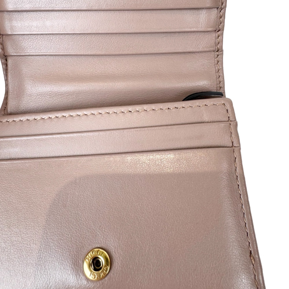 Gucci GG Marmont Pink Beige Card Case Wallet