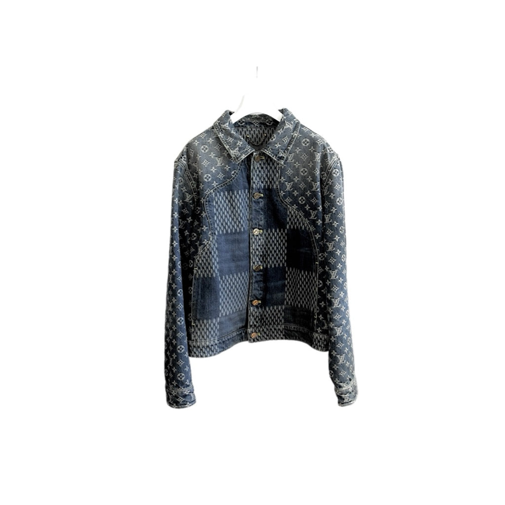 Louis Vuitton Nigo Giant Damier Waves Monogram Denim Jacket #48
