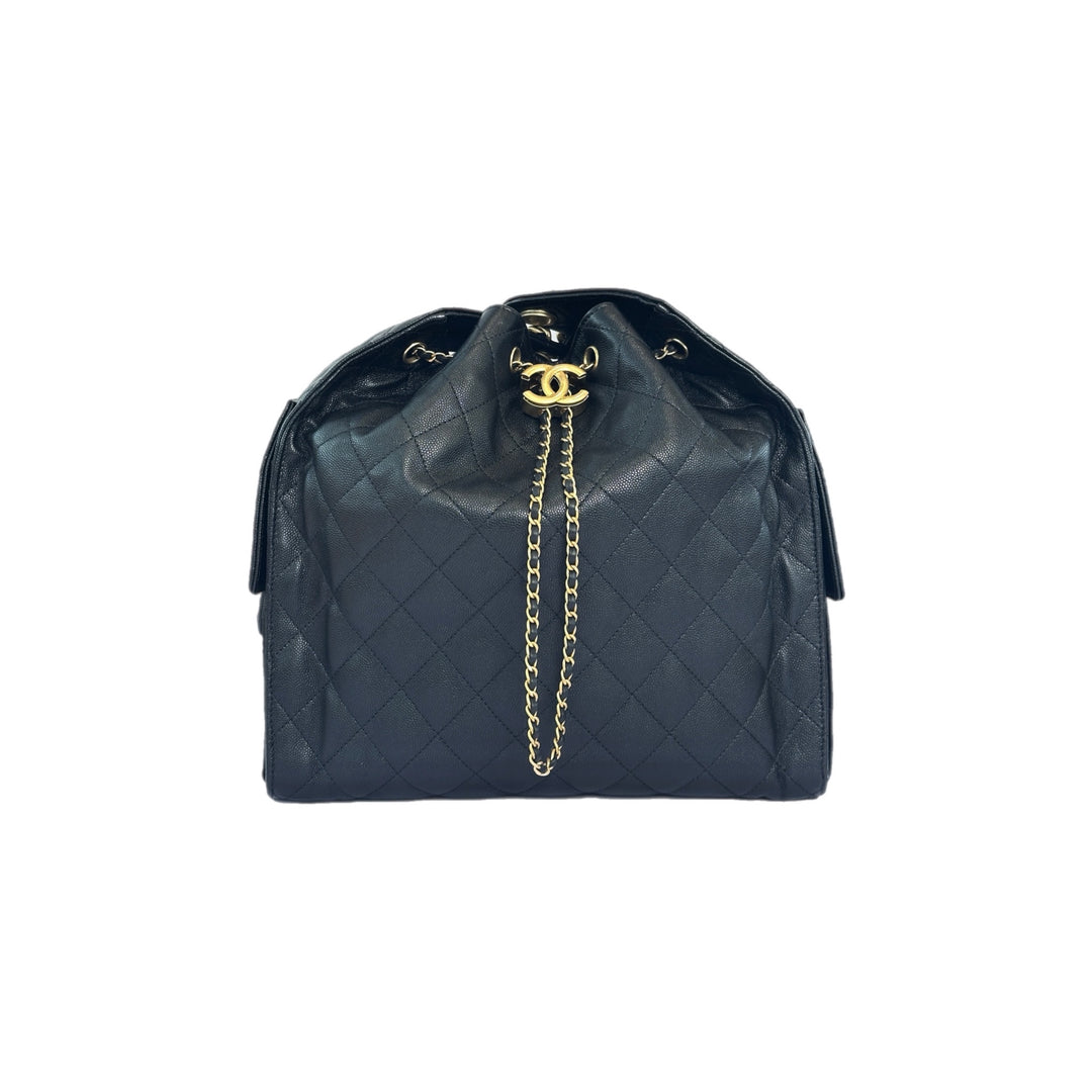 Chanel 25 Medium Hobo Bag in Black Caviar