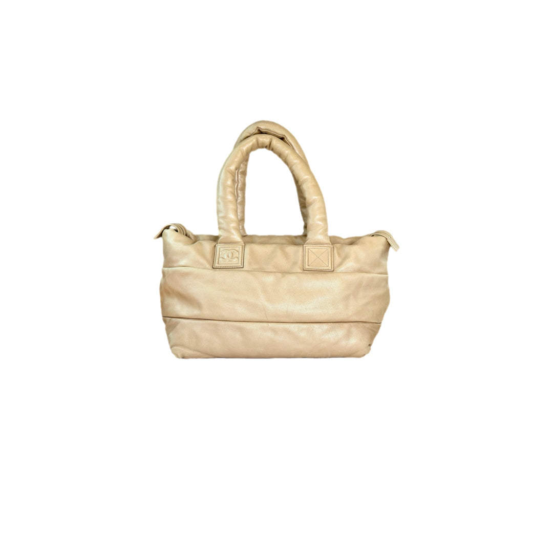 Chanel Vintage Tote Bag Soft Lambskin Gold