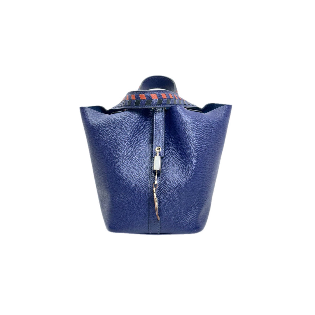 Hermes 18 Picotin Blue Epsom