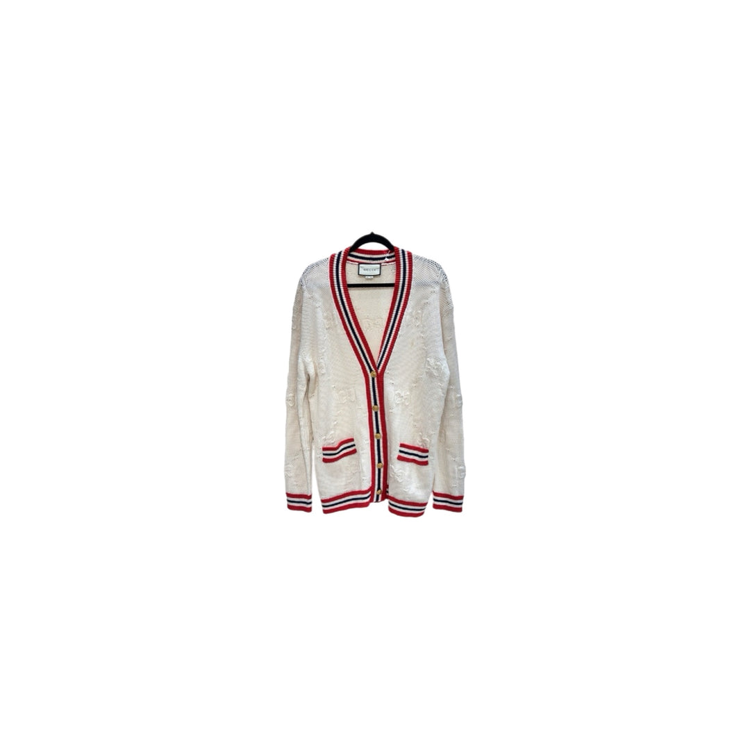Gucci Knit Cardigan White Wool/Silk Roughly Size 38-40