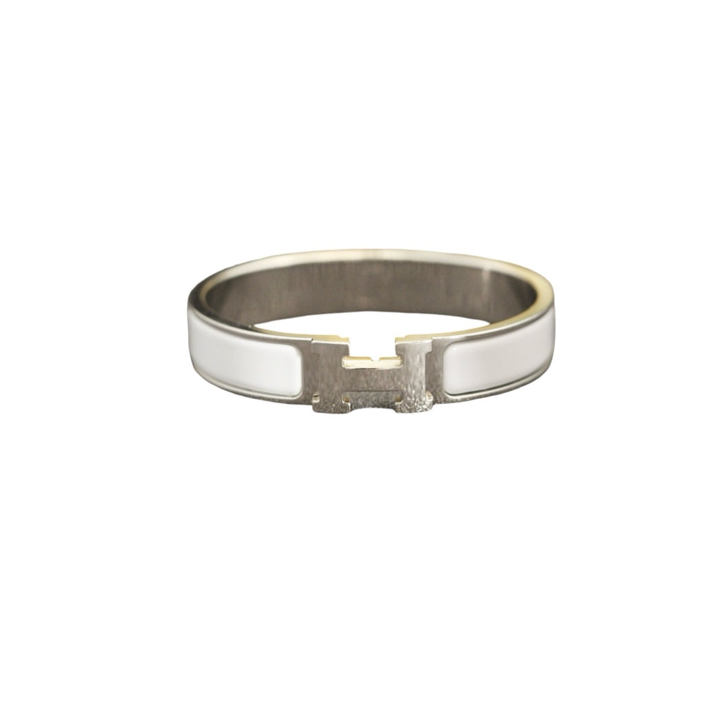 Hermes H Clic White Bracelet