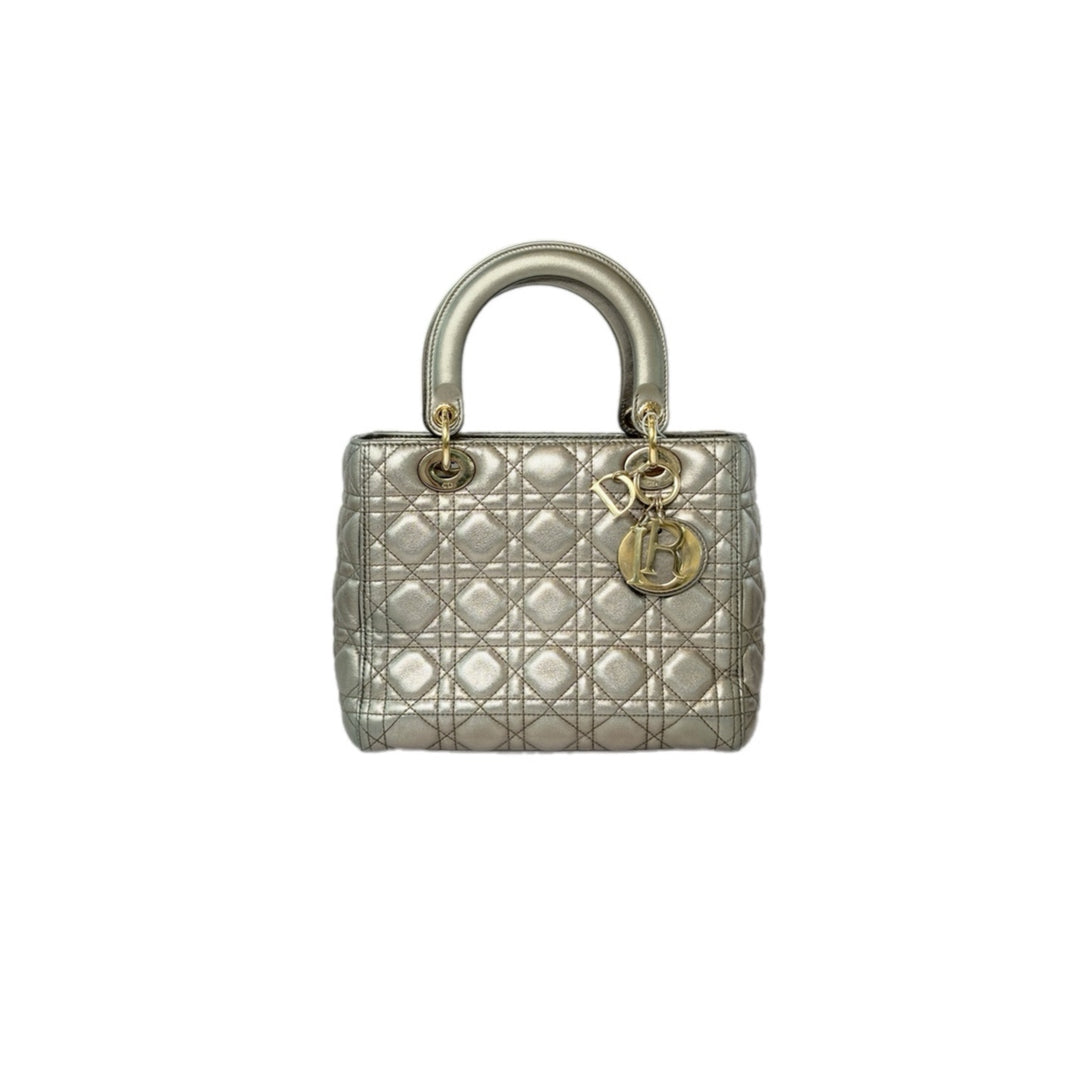 Dior Metallic Lady Dior Medium Bag