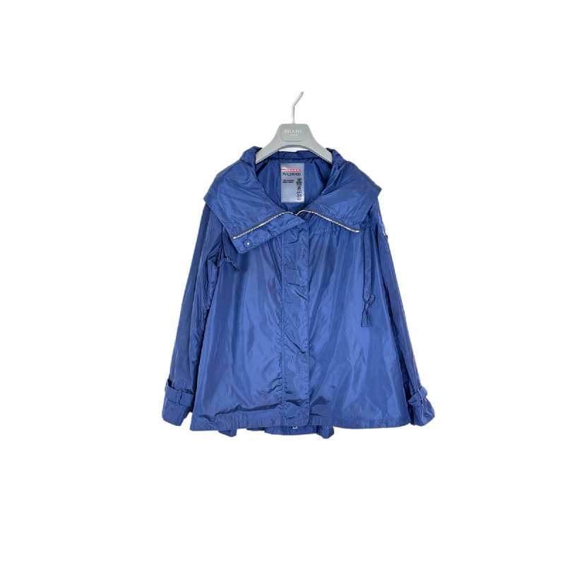 Prada Blue Zipped Up Nylon Jacket #40