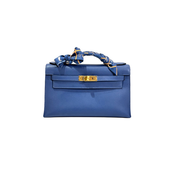 Hermes Blue Mini Kelly Pochette - Jiaxyk