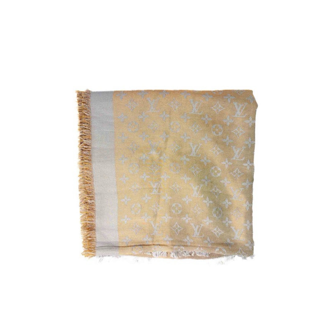 Louis Vuitton Gold/Silver Silk Scarf
