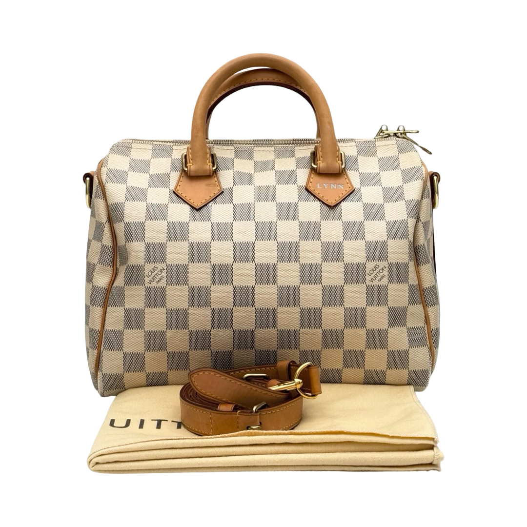 Pre-owned Louis Vuitton Speedy 25cm Bag With Strap in Beige Monogram Canvas - photo 2