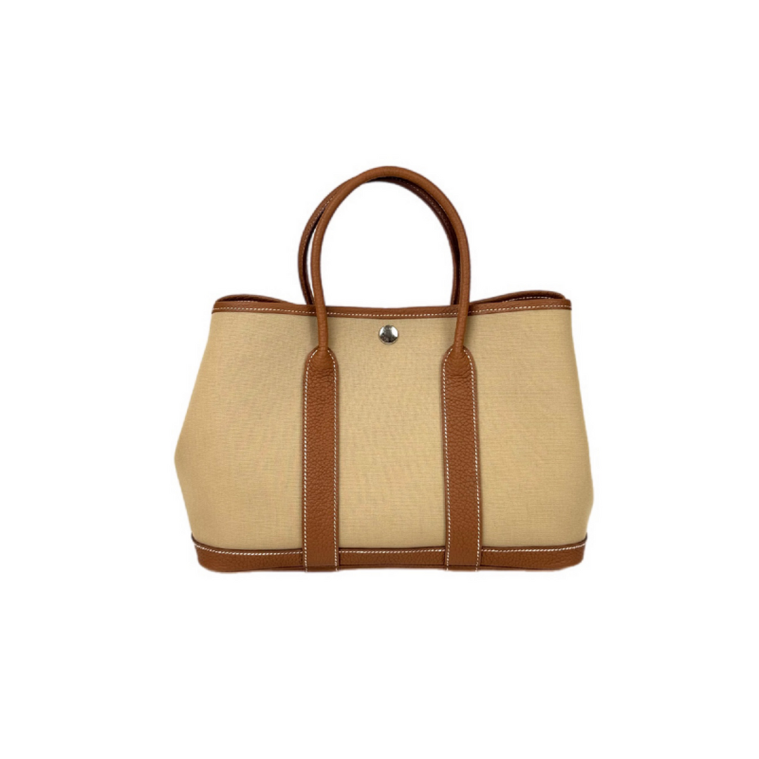 Hermes Garden Party 30cm Canvas Trench Gold