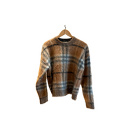 Burberry Crew Neck Mohair Blend Pullover Check Design Size M - Jiaxyk