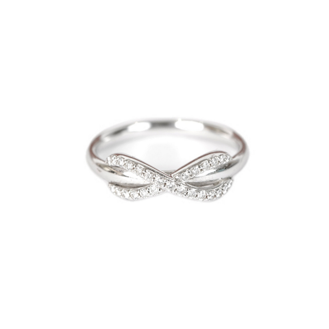 Tiffany Infinity Diamond 18k White Gold Ring #US5.75