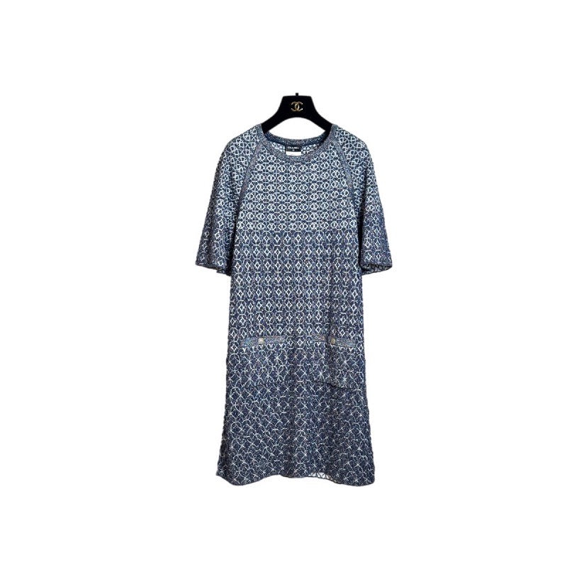Chanel Silk/Nylon Dress Blue #38
