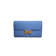 Hermes Blue Constance Long Wallet - Jiaxyk