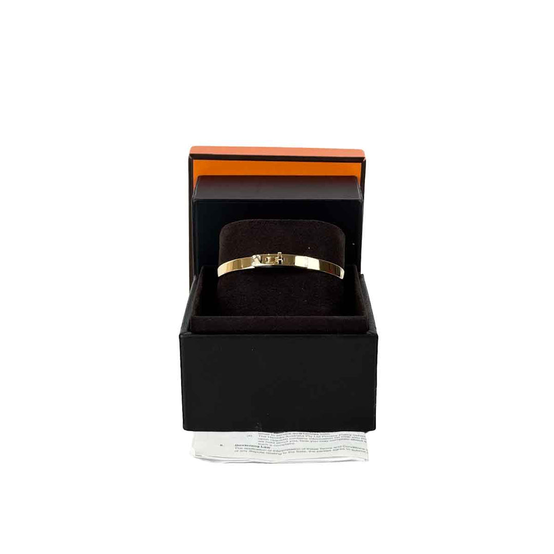 Hermes Rose Gold Kelly Bracelet  small model with 4 diamond ST