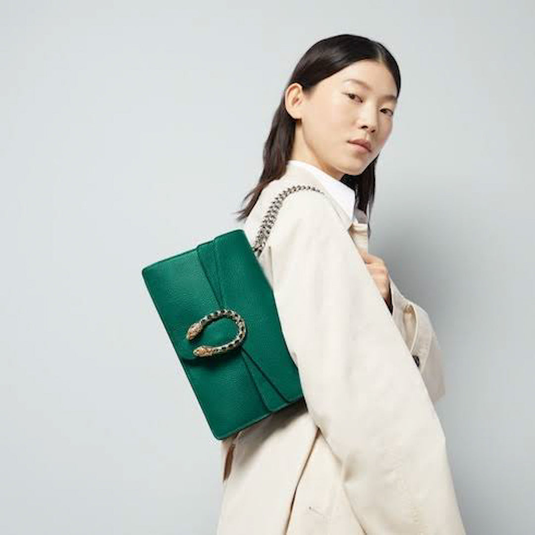 Gucci Dionysus Medium Green Leather Bag