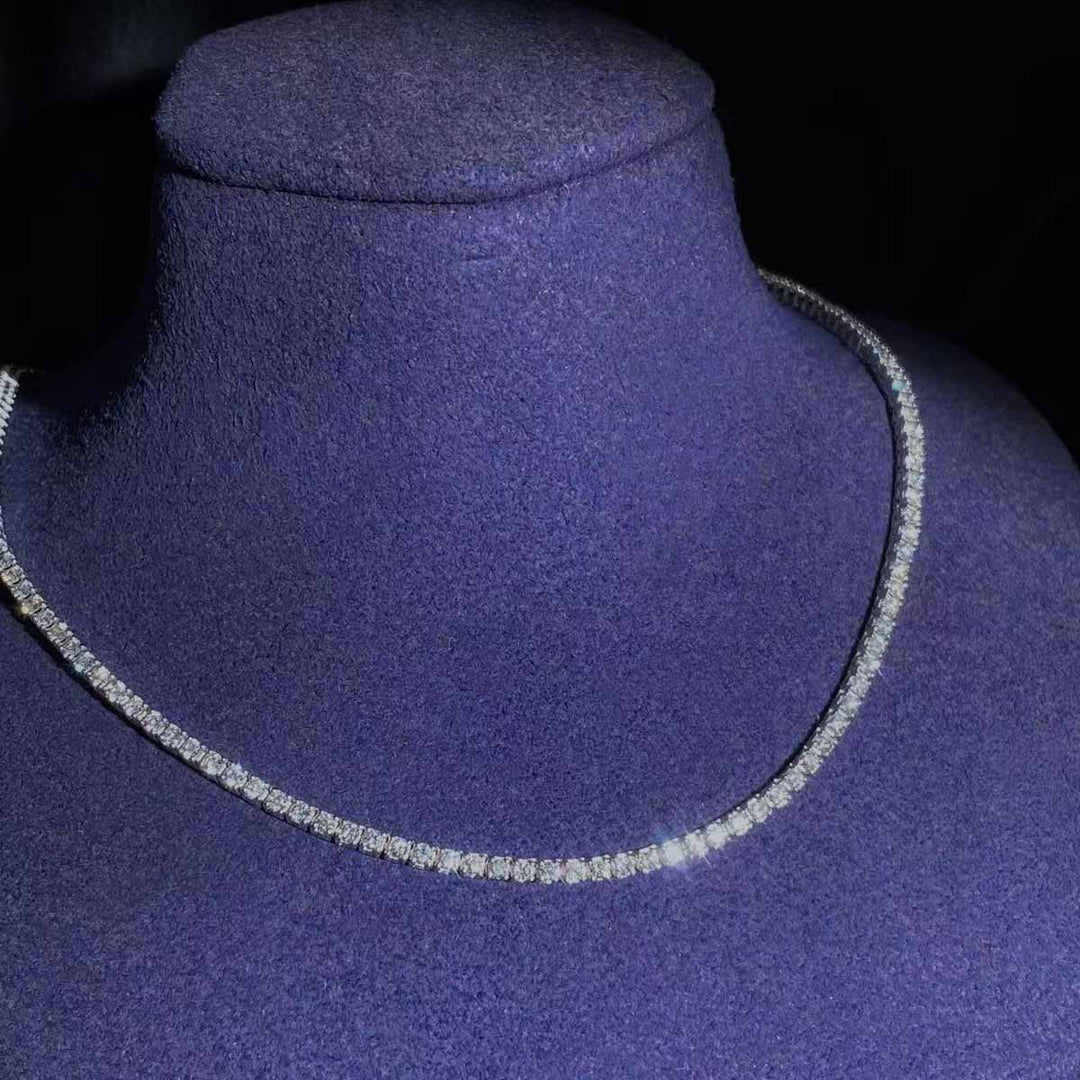 Natural White Diamond Necklace D3.00ct, F-G SI, 18K